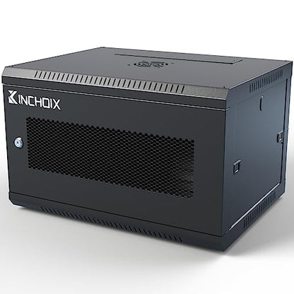 6U Server Cabinet Wall Mount Network Rack Enclosure Cabinet Enclosure for Computer Data Networking Electronic Equipment, Removable Side Panels 14.5in Depth - size: 6U