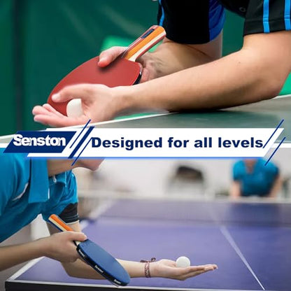 Senston Ping Pong Paddles Family Entertainment Set for Entertainment or Competition - Ping Pong Paddle Set - color: Blue