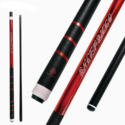 100% Carbon Fiber Shaft Billiard Cue 58" 19-21oz 1/2 Joint Carbon Fiber Pool Cue Stick 12.9mm Cue Tip - color: Red