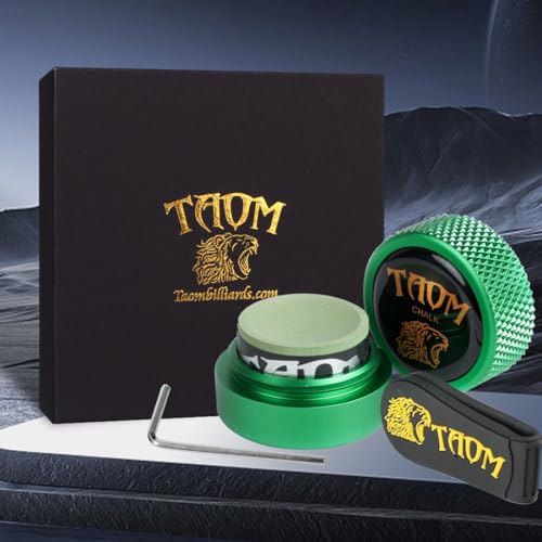 TAOM Upgrade Pool Chalk Holder Round Shaped Practical Tool Billiards Accessories Magnetic Mini Chalk Tip Case Container Round Box Billiards,Cue Tip Tool Scuffer Shaper - color: 1-Gift Set-Green with V10 Green
