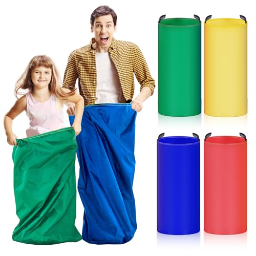 Redllo 4 Pack Potato Sack Race Bags for Family Outdoor Field Day Birthday Party Yard Backyard Camping Picnic Easter Fall Themed Thanksgiving Halloween 4th of July Party Games - color: 4pcs