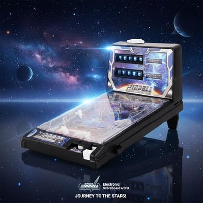 Kids Tabletop Pinball Machine, Arcade Alley Games Electronic Pinball Game with Lights & Sounds, Fun Ball Shooting for Family Indoor Playroom