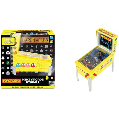 Pac-Man: Mini Arcade Pinball - Deluxe Collector Series, Lights & Sounds, Classic Tabletop Game, Skill Shot Challenges, Licensed Toy, Adults & Kids 3+