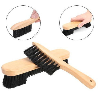 Wooden Billiard Table Brush Kit 8.5in & 9in - Pool Table and Rail Cleaner Brush Set Nylon Hair with Hanging Hole for Rail and Surface Cleaning
