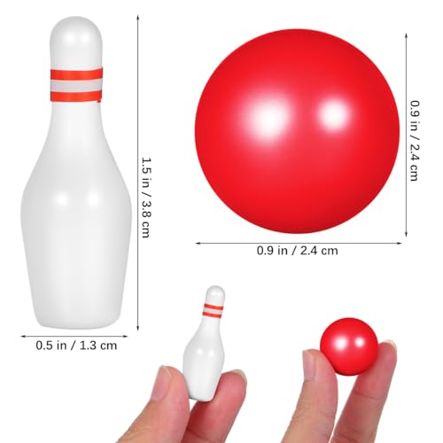 VOSAREA 1 Set Miniature Bowling Pin Set Dollhouse Bowling for Party Decorations Restaurants and Unique Home Decor High Simulation Design