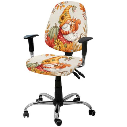 Savannan Office Chair Cover, Thanksgiving Pumpkin Dwarf Protective Stretch Elastic Universal Cover for Desk Task Chair,Computer Rotating Chair 1 Pcs Autumn Maple Leaves