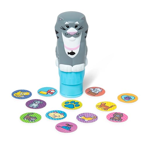Melissa & Doug Sticker Wow!™ 24-Page Activity Pad and Sticker Stamper, 300 Stickers, Arts and Crafts Fidget Toy Collectible Character – Cat - for Kids Ages 3+ - FSC Certified - color: Cat, size: Single