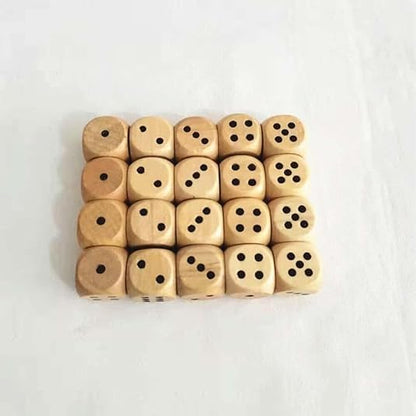 20Pcs Wooden D6 Dice Set, 20mm Round Corner, 6 Sided Gaming Dice for Adults Standard Game Dice