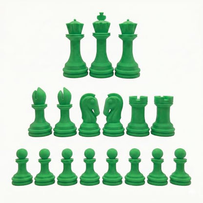 Staunton Chess Pieces Half Set, 17 Green Pieces, 3.75" King | Made in USA - color: Green