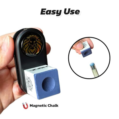 Magnetic Chalk with Balck Chalk Holder,Pink or Blue Billiards Cue Chalks,Pool Cue Chalks,Magnetic Chalk,Cue Chalk Holder, Magnetic Suit - color: Pink
