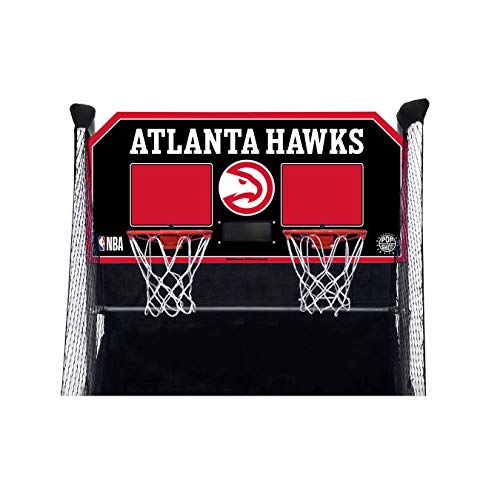 Pop-A-Shot - Home Dual Shot Arcade Basketball Game with NBA Graphics l Sensor Scoring l 16 Game Modes l 7 Balls l Foldable Storage l for All NBA Fans - style: Atlanta Hawks