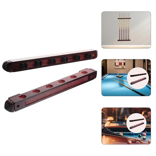 Toyvian Decorative Wall-mounted Billiard Pole Rack Cue Holder for Pool Cues with Easy Installation and Practical Display for Billiard Table Accessories Red