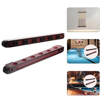 Toyvian Decorative Wall-mounted Billiard Pole Rack Cue Holder for Pool Cues with Easy Installation and Practical Display for Billiard Table Accessories Red