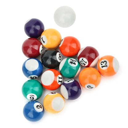 Mini Pool Balls, Small Size Billiard Table Ball Set, Pool Cue Balls, 16PCS 32MM Resin Mini Children Billiard Ball Toy Pool Table Accesssory, Billiards Resin Full Toy kit