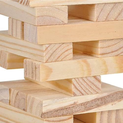 The Dreidel Company Wooden Blocks Stacking Tumbling Tower Game, Pull, and Tumble Blocks, Sensory Learning, Game Night, 6" Inches (4-Pack) - size: 4-Pack