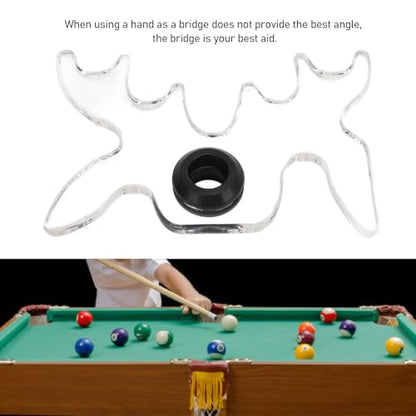 Keenso Billiard Bridge Head, Portable Clear Bridge Head for Pool Table, Suitable for Most Billiard Cues