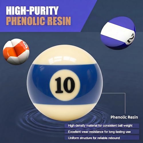 KONLLEN Single Replacement Pool Ball – 2-1/4" Regulation Size & Weight Billiard Ball Made of Phenolic Resin (Choose 1–15 or Cue Ball) - color: #10