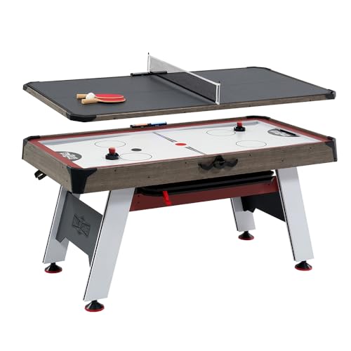 Hall of Games Air Hockey Table, Indoor Arcade Gaming Sets with Electronic Score Systems, Perfect for Family Game Rooms - style: 5.5 Ft. Arcade (2-in-1)
