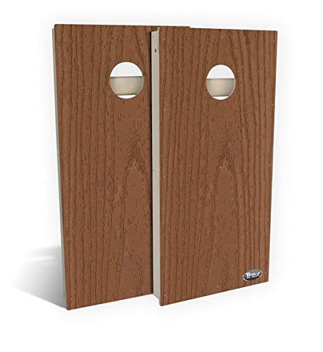 Slick Woody's Professional-Grade TREX Cornhole Boards - 4'x2' All Weather Regulation Corn Hole Toss Game with 8 Resin Filled Bags - color: Enhance Saddle
