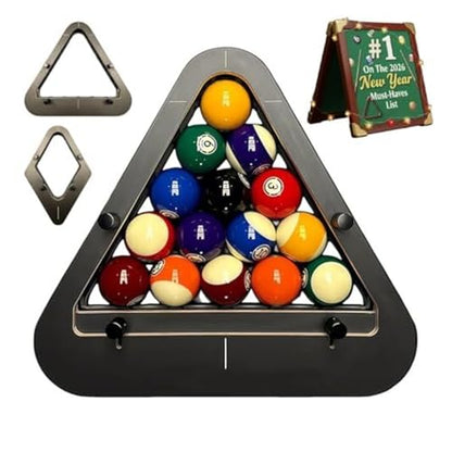 Premium Durable Solid Hardwood Billiard Rack Set, Heavy Duty Triangle & Diamond Racks for 8-Ball & 9-Ball, Tight Gap-Free Fit, Essential Billiards Accessories - color: 8-ball