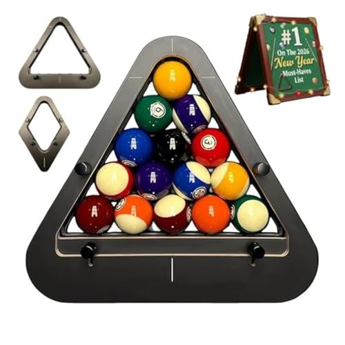 Premium Durable Solid Hardwood Billiard Rack Set, Heavy Duty Triangle & Diamond Racks for 8-Ball & 9-Ball, Tight Gap-Free Fit, Essential Billiards Accessories - color: 8-ball