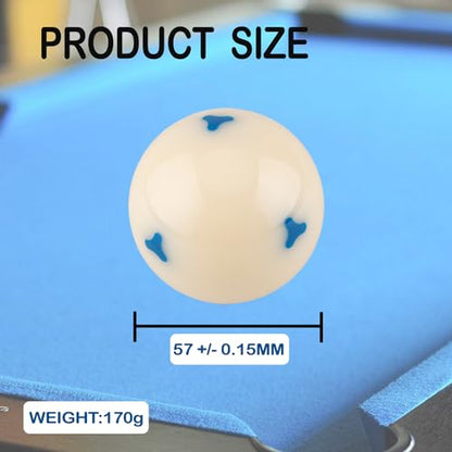 2-1/4" White Cue Balls for Pool Table,57.2mm Billiard White Ball,Red or Blue 6 Dot AAA-Grade Billard Balls,6 oz Pool Ball,A Variety of cue Balls are Available. - color: Clover