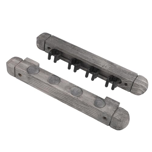 Wall Mounted Cue Rack Pool Cue Wall Rack Billiard Stick Holder Solid Wood with Brushed Silver Grey Finish Space Saving Modern Design for Billiard Sticks Storage in Home or