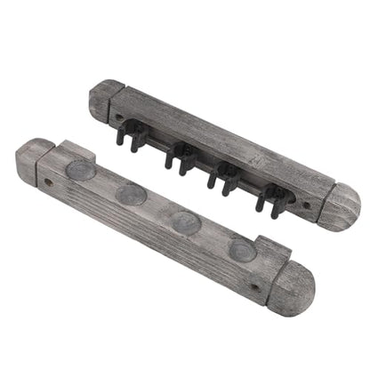 Wall Mounted Cue Rack Pool Cue Wall Rack Billiard Stick Holder Solid Wood with Brushed Silver Grey Finish Space Saving Modern Design for Billiard Sticks Storage in Home or