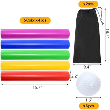 Team Building Activities, Group Game Kits for Office, Ice Breaker Activities with 20 Half Pipes, 6 Golf Balls, 2 Storage Bags, Family Reunion Game, Field Day Outdoor Sports for Adult Teen Kid