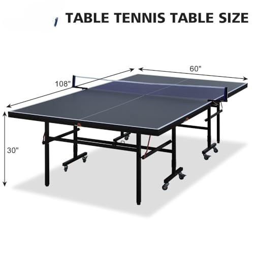 Foldable Indoor Table Tennis Table with Net and Paddles for Home Recreation