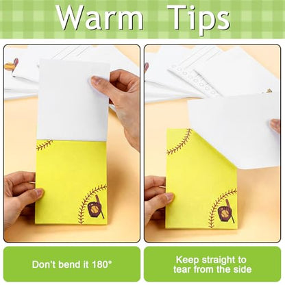 Ctosree 12 Pcs Softball Sticky Notes Pads Softball Gifts for Players Teams Rewards Party Favors Decor Supplies Lined Sticky Notes for Practice Reminders Office to Do Lists, 3.94 x 5.51 in 6 Designs - style: Softball