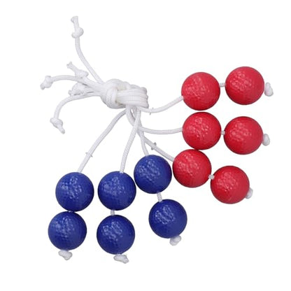 Golf Ladder Toss Balls Replacement Set, Ladder Toss Bolo Balls for Outdoor Lawn Yard Beach Game, 3 Red 3 Blue PE Bolas with Bright Colors for Kids Adults Family