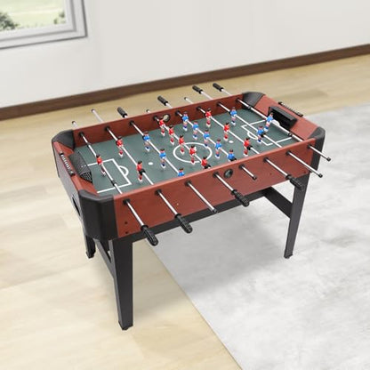 Foosball Table, 8 Strip Soccer Table Game for Home and Office Use, Compact Size, Durable Steel and MDF Construction, Non-Slip Mats, Indoor Soccer Game for 2-4 Players, Family and Party Entertainment