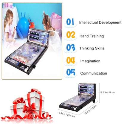 Desktop Pinball Machine for Kids, Retro Arcade Electronic Arcade Mini Pinball Game for Home, Classic Pinball Gifts Toy with Light Music Scoreboard