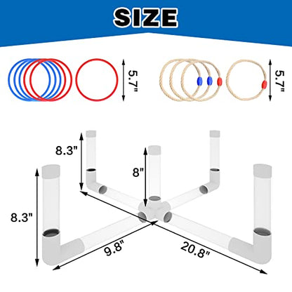 MOLACHI Ring Toss Outdoor Games for Adults and Kids, Glow in the Dark Games as Yard Games for Kids, Glow in the Dark Ring Toss Games with LED Lights, Outdoor Glow Ring Toss for Kid & Adult