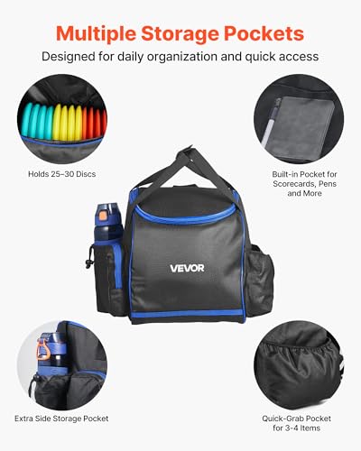 VEVOR Disc Golf Set, 12 PCS Flying Discs for Beginners, Disc Golf Starter Set, with Putter, Mid-Range, Driver, Including Mini Marker, Portable Backpack, for Outdoor Backyard, Lawn, Beach, and Park