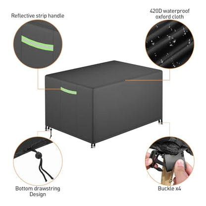 Foosball Table Cover, Heavy Duty 420D Soccer Table Cover, All-Weather Waterproof Outdoor Protection with 4 Windproof Buckles & Reflective Strip, 63"x45"x35"