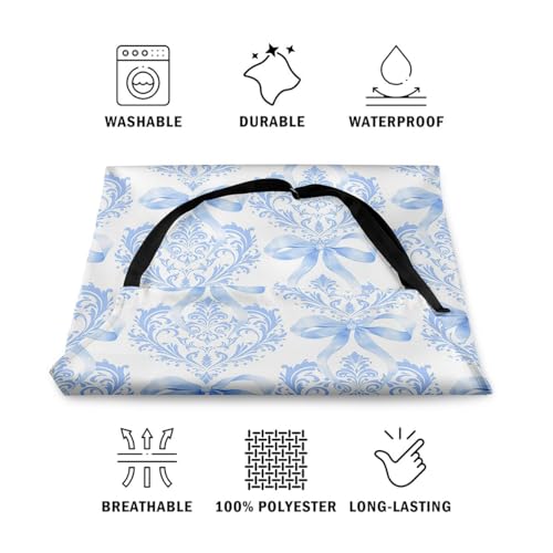 Manfei Blue Bowknot Kids Kitchen Apron - color: Blue