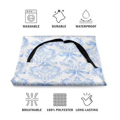 Manfei Blue Bowknot Kids Kitchen Apron - color: Blue
