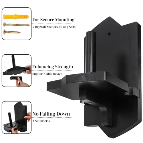 Eorbow Cone Chalk Holder Wall Mount, Heavy-Duty Wood Pool Chalk Holder, Billiards Table Cone Chalk Holders with Mounting Hardware, Billiards Table Accessories