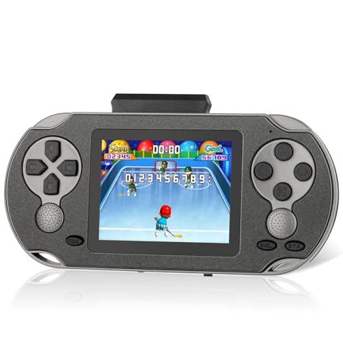 TaddToy 16 Bit Handheld Game for Kids Adults, 3.0'' Large Screen Preloaded 230 HD Classic Retro Video Games with USB Rechargeable Battery & 3 Game Cartridges for Birthday Gift for Kids 4-12 (Black) - color: Black