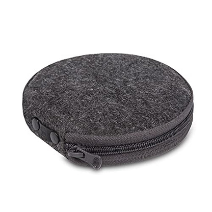ELEZAY Small CD Case Round Felt 20 Capacity CDs Storage Wallet DVD Disc Holder Compact,Gray - color: A-Gray
