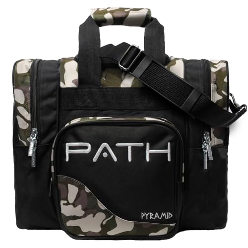 Pyramid Path Pro Deluxe Single Bowling Ball Tote - Holds One Ball, One Pair Shoes Up to Mens 15 - color: Camo