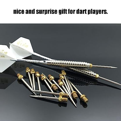 24 Pcs Dart Steel tip Converter Points with 2 Dart Sharpener, 2BA Dart Replacement Tips, Soft Dart Point Conversion Steel Transformation Dart Accessories for Metal Needel Tips Darts-2BA Screw Thread