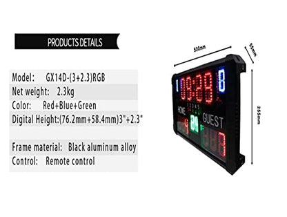 Electronic Scoreboard LED Digital Table Basketball Scoreboard for Ball Game,Wall-Mount Digital Scoreboard for Basketball Table Tennis Baseball Soccer Volleyball (Scoreboard and Tripod 1)