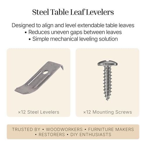 Steel Table Leaf Leveler with Screws | Pack of 12 | Table Leaf Hardware | TT5-S