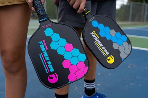 Gamma Pickleball Paddles, Fusion Series, React, Power, Wider Surface Maximizes Hit Potential for All Skill Levels, Indoor/Outdoor Racquet, USAPA Approved Pickleball Paddles - style: Pro Pink