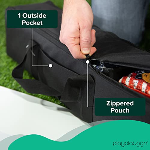 Play Platoon Cornhole Bag Carrying Bag, with 4 Separation Pouches, Black - style: Duffel