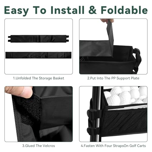 Grekos Golf Cart Inner Storage Tray, Upgraded 1680D Golf Cart Front Storage Basket - color: G-gaoerfukuang.