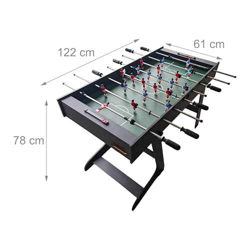 Relaxdays Foldable Football Table with 3 Balls 78 x 122 x 61 cm Dark Brown